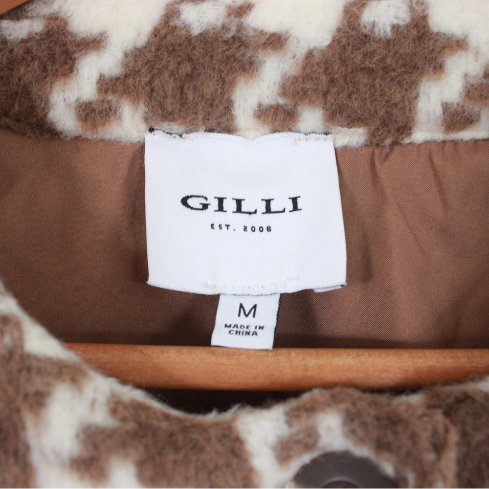 Gilli Houndstooth Shacket Brown - image 6